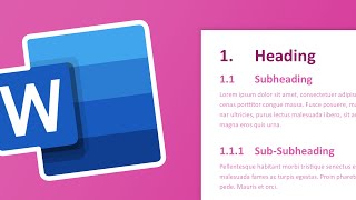 Numbered Headings and Subheadings 111  Microsoft Word Tutorial [upl. by Shelli791]