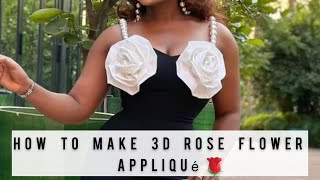 🌹How to Make Fabric Rose Flower appliqués Simple amp Beginner Friendly fabricflower fashion [upl. by Shulman]