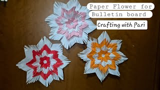 Paper Flower for Bulletin board  Crafting with Pari 🌼🌼🌼 [upl. by Amliv]