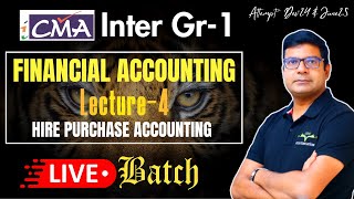 Hire Purchase Class4  Financial Accounting CMA Inter Gr 1  New Syllabus  CACMA Santosh Kumar [upl. by Karole45]