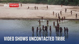 Peruvian Amazon Mashco Piro tribe filmed leaving rainforest [upl. by Pomfret]