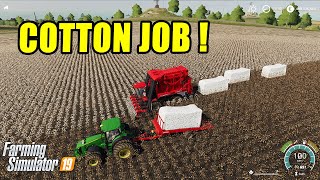 Farming Simulator 19  Cotton Job Giant Cotton Bales Making amp Transporting amp Selling [upl. by Combs]