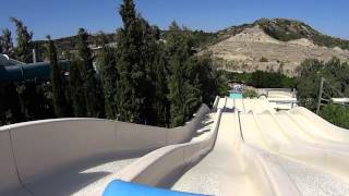 Head First Mat Racer Slide at WaterPark Faliraki [upl. by Ecirtnas]