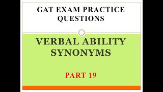 GAT Exam Practice Questions Part 19 [upl. by Tobe]