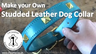 How to Make a Studded Leather Dog Collar Tutorial [upl. by Katee560]