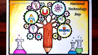 National Technology Day Poster Drawing 11th May  Science Day Drawing  World Technology Day Poster [upl. by Lundell257]