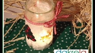 13 Video  Windlicht zu Weihnachten basteln  DIY Recyclingbasteln Senfglas Serviettentechnik [upl. by Mayram843]