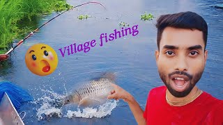 Fishing in the village on a rainy day  A new vlog video today [upl. by Acina]