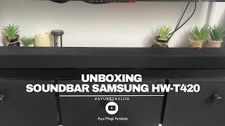 UNBOXING SAMSUNG SOUNDBAR HWT420 21 Ch 150 W 2020 [upl. by Spohr]