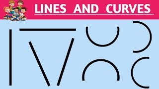 Lines and Curves for Nursery  Pre writing skills  Standing Line Sleeping Line Slanting Line Curves [upl. by Eiluj]