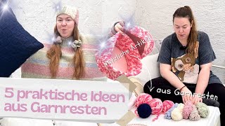 Ich verarbeite ALLE meine Garnreste✨️ Anfänger Stash Busting  5 kreative Projekte häkeln amp stricken [upl. by Latty967]