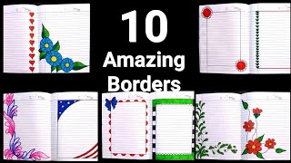 10 beautiful border designs for projects handmade simple border designs notebook border designs [upl. by Adian]