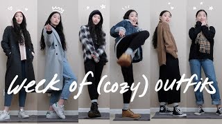 a week of cozy outfits in college 🌧☕️ UC Berkeley [upl. by Yarehs]