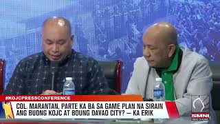 Col Marantan parte ka ba sa game plan na sirain ang buong KOJC at Davao City [upl. by Emili]