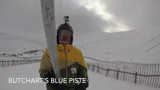 Glenshee ski centre Butcharts blue run Feb 2016 [upl. by Troxell974]