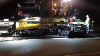 Night Paving Integral dx Spray Paver [upl. by Ayerim406]