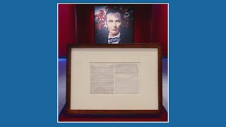 Handwritten copy of Gettysburg Address on display in Springfield Illinois [upl. by Stauffer]