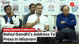 Rahul Gandhi Addresses The Media In Aizawl  Mizoram Election 2023  Congress [upl. by Gnoc]