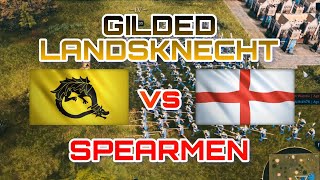 10 Gilded Landsknecht vs 200 Spearmen  Order of the Dragon vs English  Age of Empires 4 [upl. by Isborne]