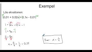 Matematik 1b Ekvationer med flera variabeltermer [upl. by Arahd]