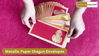 Vanya Creations Metallic Paper Shagun Envelopes Gifting Money Cash Multicolored 5 Colors  NE10MIX [upl. by Anneis]