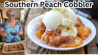 Southern Peach Cobbler Recipe  How To Make Southern Peach Cobbler  Cooking With Sandy 2024 [upl. by Pavia20]