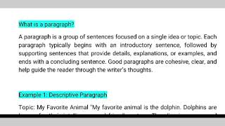 What is paragraph Paragraph writing  examples of paragraph [upl. by Toy]