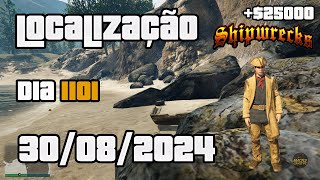 GTA ONLINE BAÚ DO TESOURO NÁUFRAGO LOCALIZAÇÃO FARRAPOS DE TRAJE SHIPWRECK DIA1101 30082024 [upl. by Lezley]