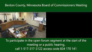 Tuesday November 19 2024 900 AM Benton County Minnesota Board of Commissioners Regular Meeting [upl. by Gnuj]