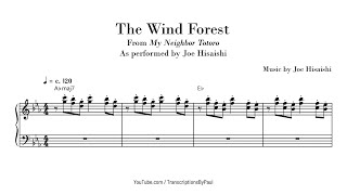 The Wind Forest  From My Neighbor Totoro  Sheet music transcription [upl. by Belldas997]