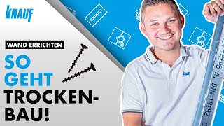 Trockenbauwand bauen  Teil 2 Unterkonstruktion der Ständerwand errichten [upl. by Ueihttam]