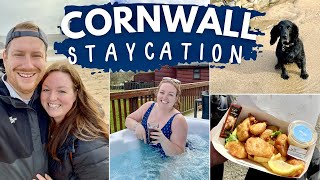 CORNWALL VLOG 🌊🐾 hot tub lodge beaches best food amp harbour villages • dogfriendly UK staycation [upl. by Katrina]