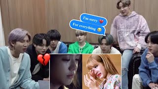 BTS reaction TO  BLACKPINK MOST SADDEST MOMENTS blink bts blackpink [upl. by Ahsii]