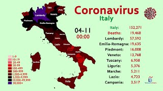 The Spread of Coronavirus in Italy First Case to April 11 [upl. by Carce923]