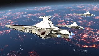 3 Venators vs 1 Imperial I class Star Destroyer  Star Wars Empire At War Remake NPC Battle [upl. by Joy]