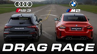 BMW M2 vs Audi RS3  DRAG RACE [upl. by Aciretehs]