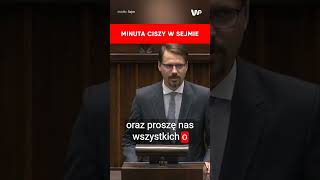 quotProszę o powstaniequot Minuta ciszy w Sejmie [upl. by Zinn480]