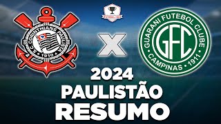 Com golaço de Romero Corinthians vence Guarani no Paulistão [upl. by Aicnelev842]