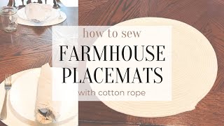 How To Sew Farmhouse Placemats Using Cotton Rope [upl. by Chuck]