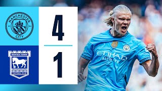 Highlights Man City 41 Ipswich Town  Haaland Hatrick De Bruyne Goal amp Gundogan returns [upl. by Macintosh412]