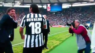 RomaJuventus 01 Osvaldo Dice a Conte Non insultano più senti 11052014 [upl. by Yrred]