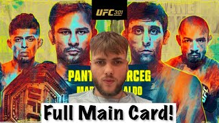 My Full Main Card Predictions amp Breakdown For UFC 301 [upl. by Gayelord]