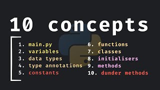 10 Important Python Concepts In 20 Minutes [upl. by Bili]