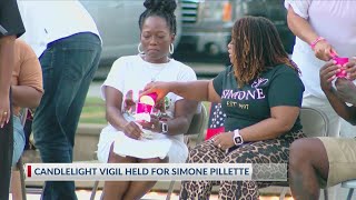 Family friends come together to remember Simone Pillette at candlelight vigil [upl. by Gamin]