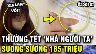 Clip bóc phong bì thưởng Tết 185 triệu đồng của cặp vợ chồng trẻ gây sốt mạng [upl. by Kimmy]