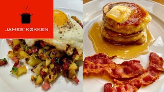 Pancakes og Corned beef hash  weekend morgenmad [upl. by Pfeifer468]