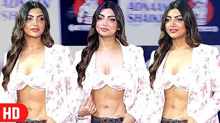 Akanksha Puri Flaunts Her H0T Washboard Abs In Navel Outfit at Adnaan Shaikh 07 Fitness Gym Launch [upl. by Bluma]