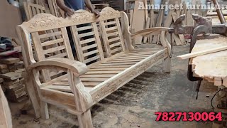 Teak wood sofa set assemble  Wooden sofa set design Sofa set design [upl. by Del76]