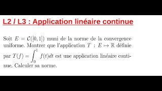 Application linéaire continue Exercice corrigé [upl. by Klute725]