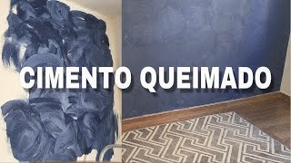 DIY COMO FAZER CIMENTO QUEIMADO AZUL ACINZENTADO FACIL [upl. by Avner732]